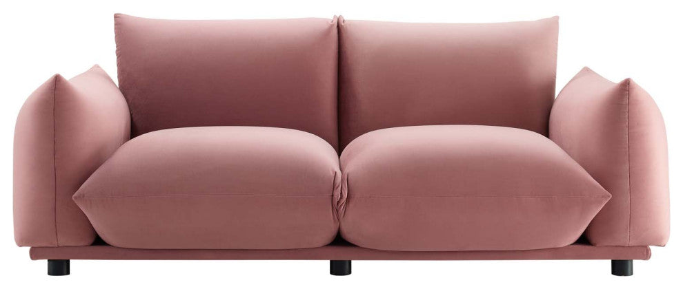 Copious Performance Velvet Loveseat Dusty Rose