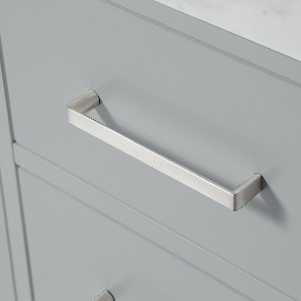 ARIEL Cambridge 43" Left Offset Rectangle Sink Gray Bathroom Vanity Quartz Top