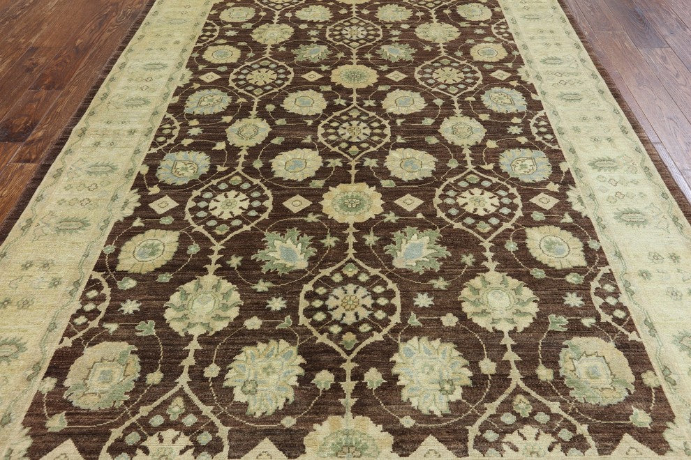 Oriental Hand Knotted Chobi Peshawar Area Rug 6'x9', W2040
