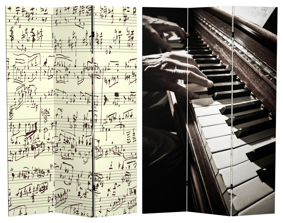 6' Tall Double Sided Music Canvas Room Divider