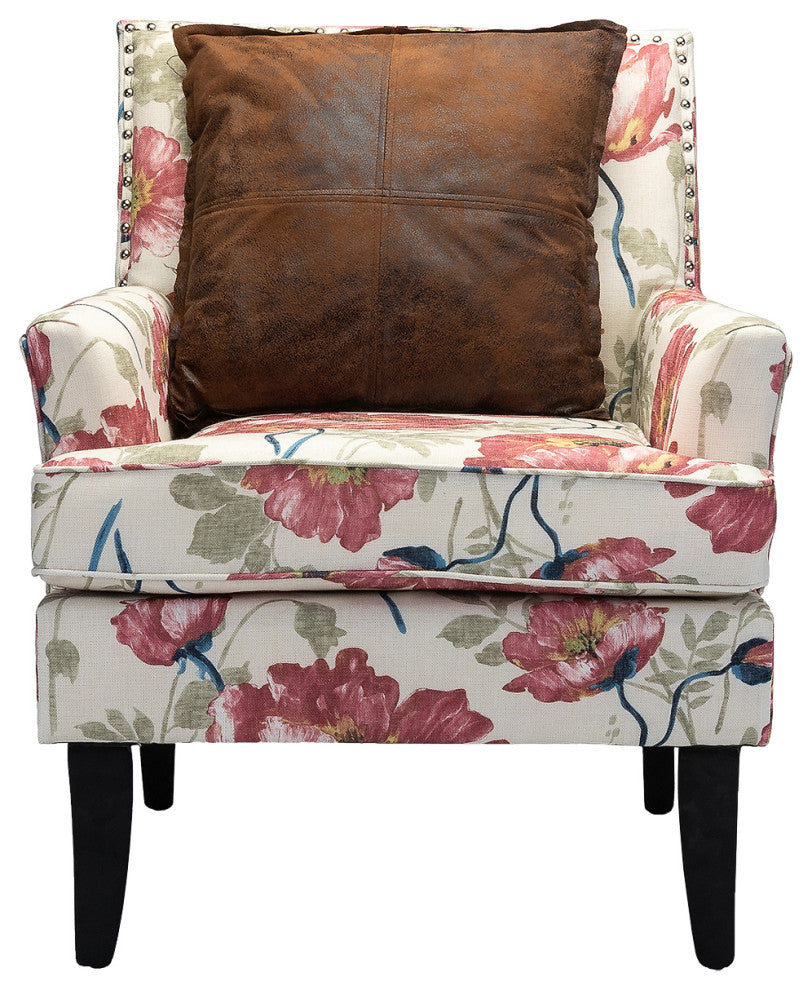 Herrera Classic Armchair With Pattern, Pink Floral