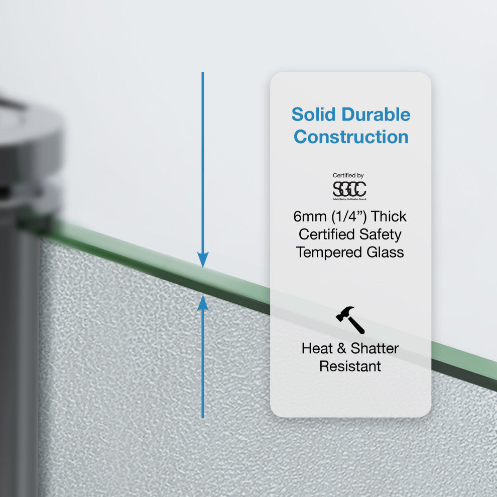 Ove Decors Breeze 34 Shower Kit, Frosted Walls and Base, Polished Chrome