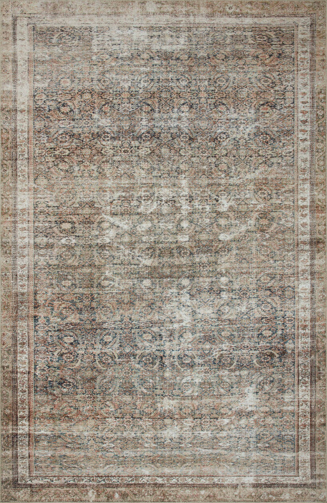 Chris Loves Julia x Loloi Jules Ink / Terracotta 9'-6" x 14' Area Rug