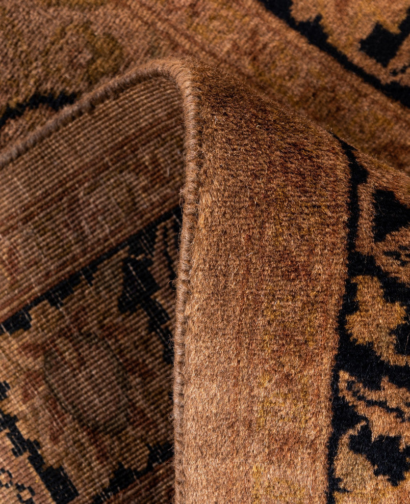 Overdyed One-of-a-Kind Hand-Knotted Area Rug Brown, 2' 7" x 12' 7"