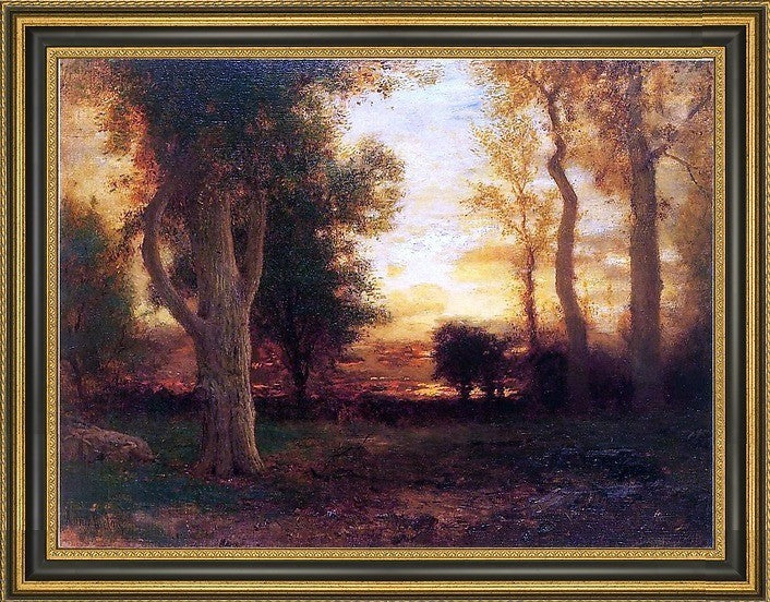 Arthur Parton Evening in The Forest Framed Premium Canvas Print, 21"x28"