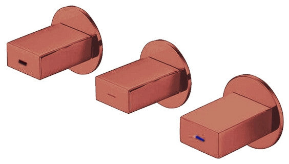 Fontana Reno Wall Mount Rose Gold Rainfall Mixer Shower Set