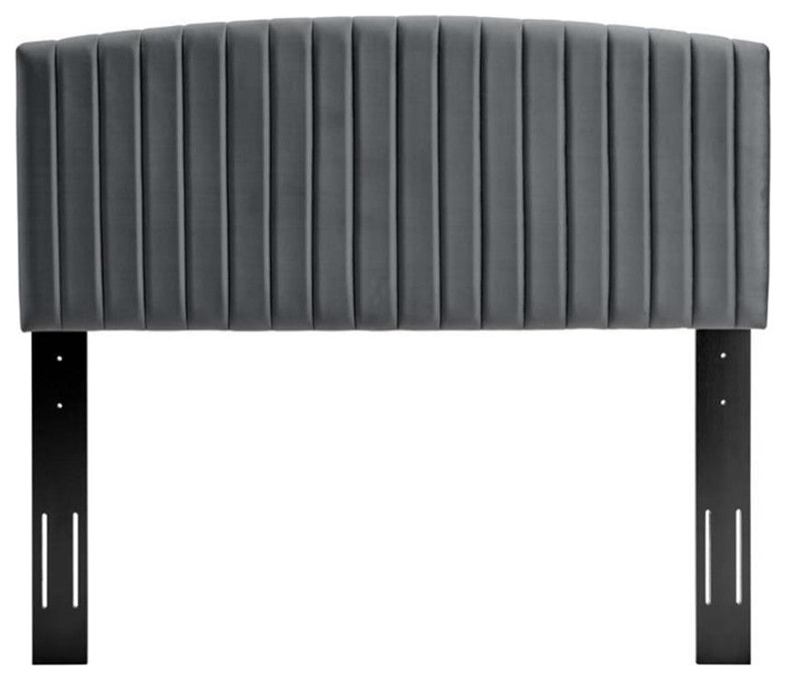 Modway Rebecca Modern Performance Velvet Full/Queen Headboard in Charcoal