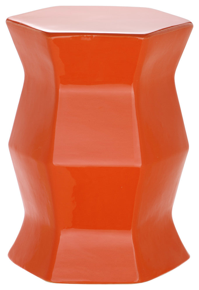 Safavieh Modern Hexagon Garden Stool, Orange