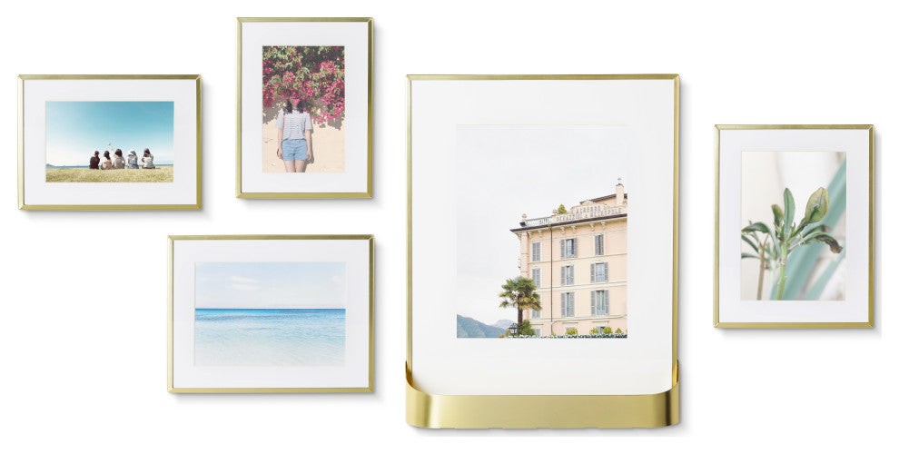 Matinee Photo Display Set of 5 Matte Brass