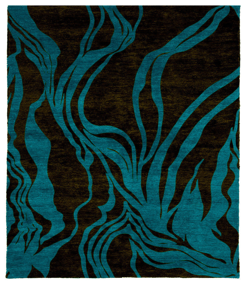 Donalda B Hand Knotted Tibetan Rug, 6' Square