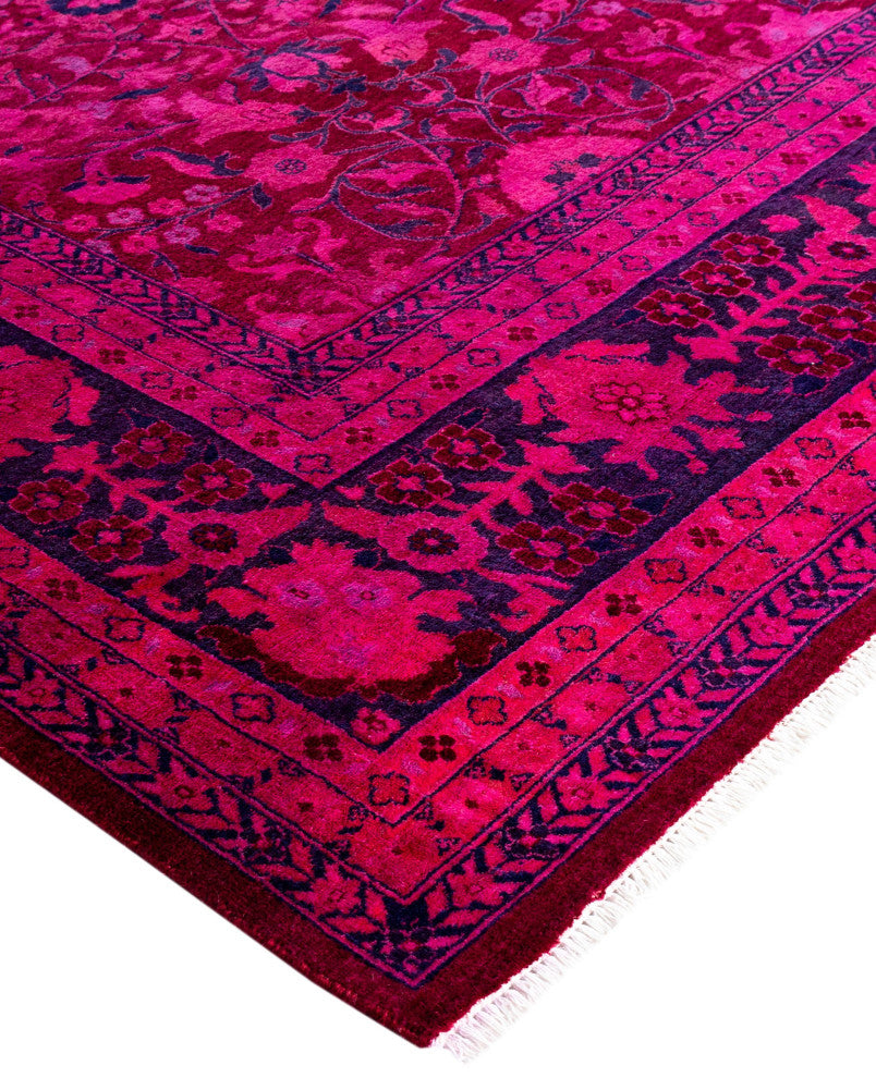 Overdyed One-of-a-Kind Hand-Knotted Area Rug Purple, 7' 10" x 9' 10"