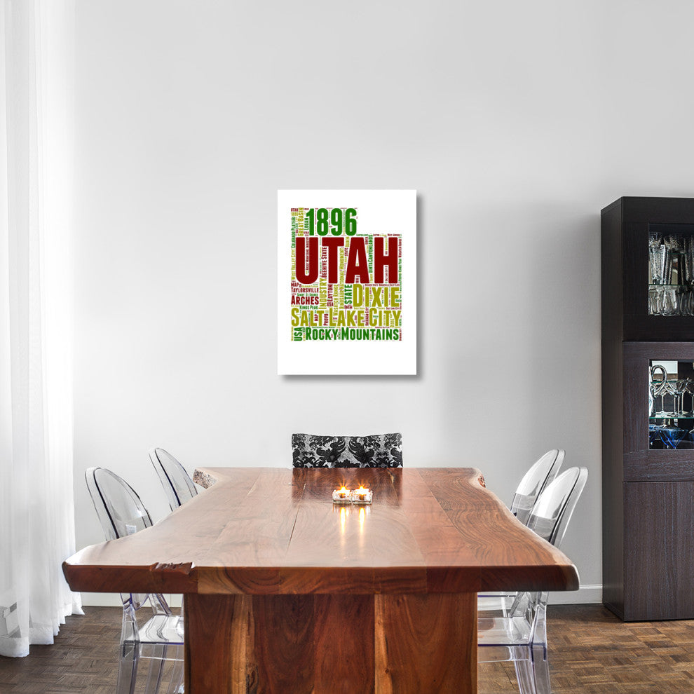 "Utah Word Cloud Map" Fine Art Print