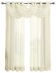 Abri Single Grommet Crushed Sheer Curtain, Ivory, 50"x63"