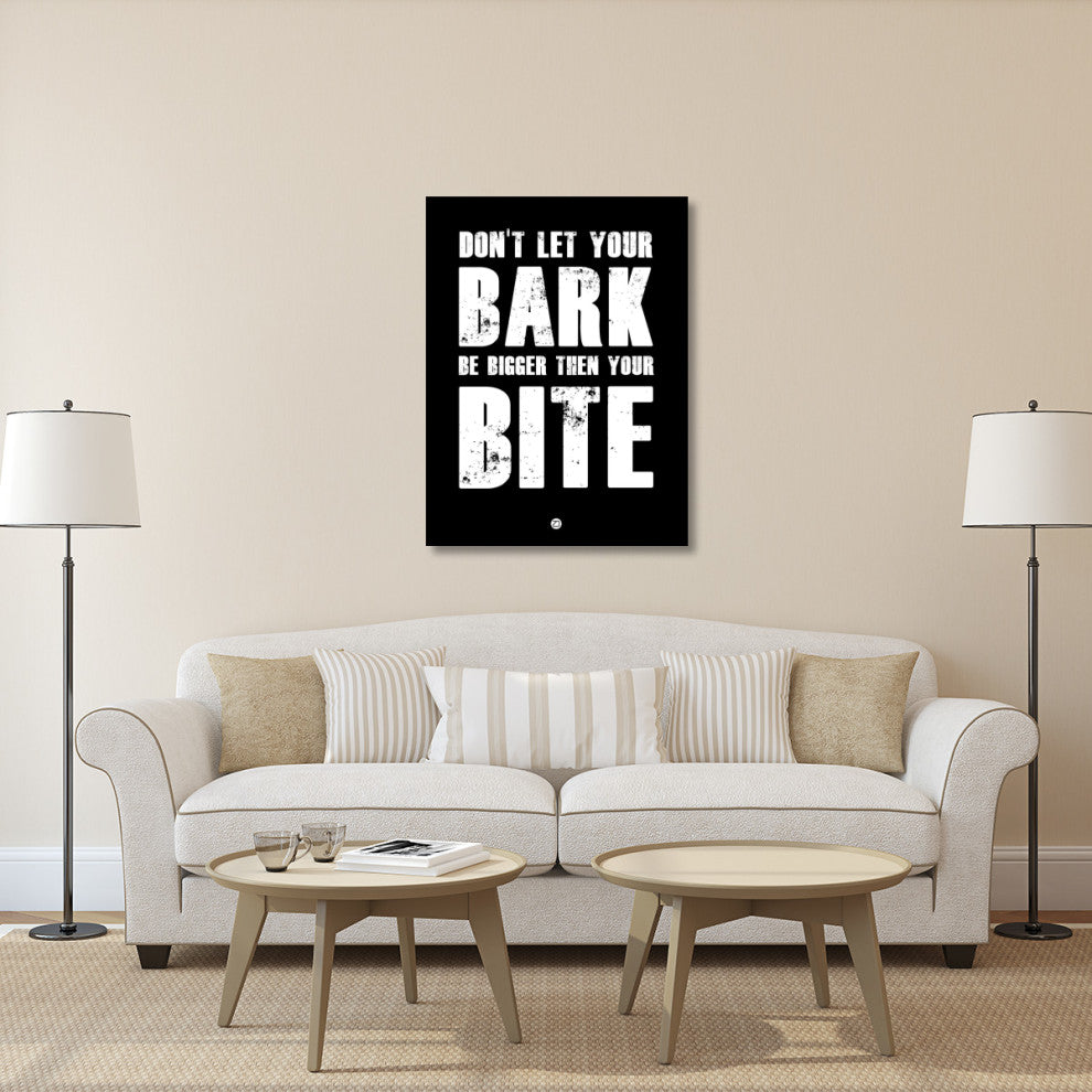 "Bark And Bite Poster Black" Fine Art Print