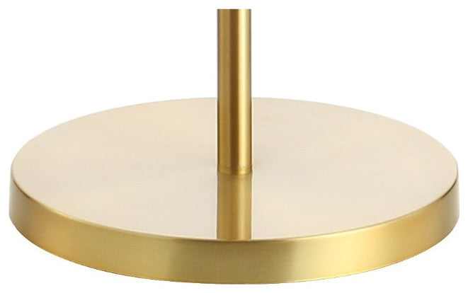 Vaughn 60" Modern Metal and Resin LED Floor Lamp, Brass Gold and White