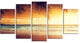"Palm Leaves On Caribbean Seashore" Modern Seashore Wall Art, 5 Panels, 60"x32"