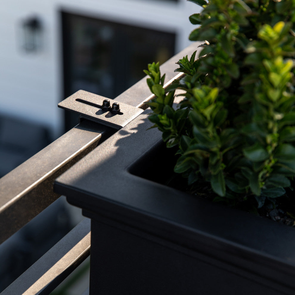 Brixton Window Box Planter With Bracket, 36", Black, 36 Inch, 2 Pack