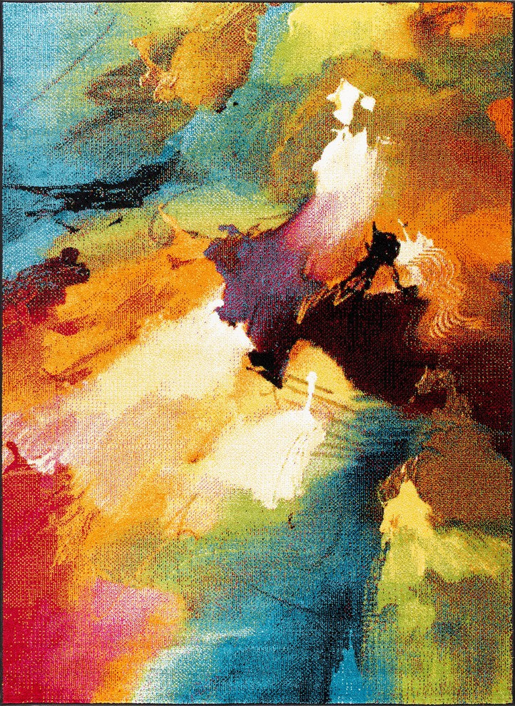 Vida Contemporary Abstract Multi-Color Rectangle Area Rug, 8' x 10'
