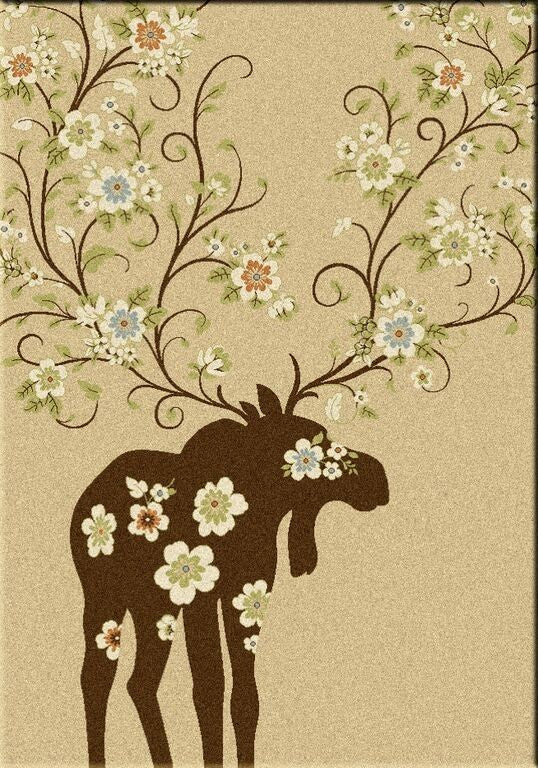 Moose Blossom Rug, Natural, 8'x11', Rectangle