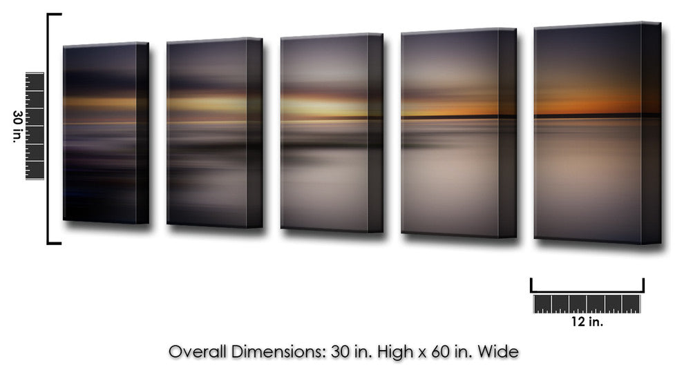 Ready2HangArt 'Blur Stripes XIX' 5-PC Canvas Wall Art, 30x60