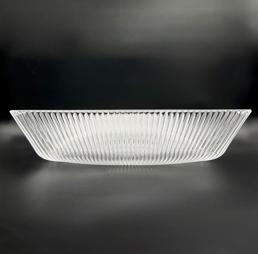 CastelloUSA Charlie 18" Tempered Glass Crystal Rectangular Bathroom Sink, Clear