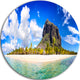 Mauritius Beach Panorama, Photography Round Wall Art, 11"