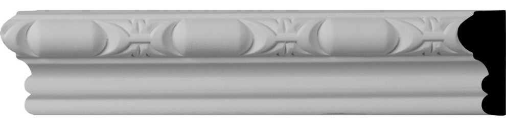 1 3/4"H x 7/8"P x 96"L, (1 7/8" Repeat) Classic Barrel Panel Moulding