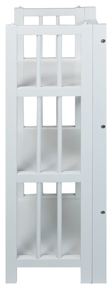 03-Shelf Folding Bookcase 14" Wide-White