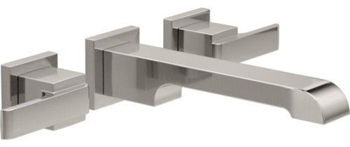 Delta Ara Two Handle Wall Mount Bathroom Faucet Trim, Stainless, T3567LF-SSWL