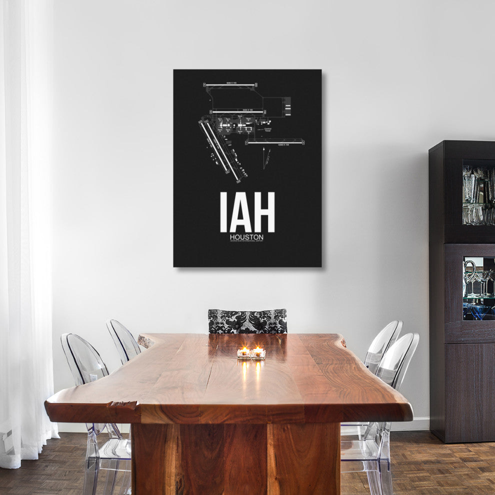 "IAH Houston Airport Black" Fine Art Print