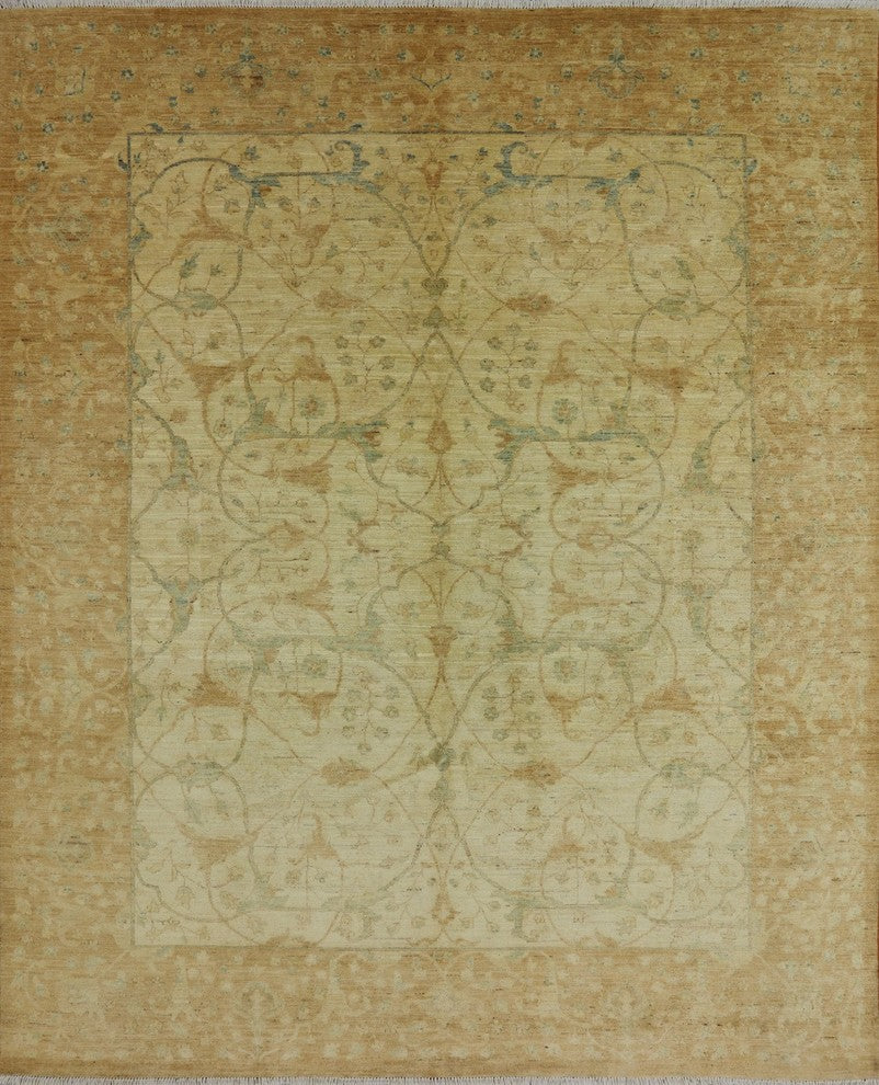 8'x10' Antiqued Peshawar Hand Knotted Area Rug, W2510