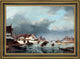 Andreas Schelfhout Figures Skating on a Frozen RiverFramed Canvas Print, 16"x24"