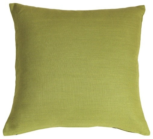 Pillow Decor - Tuscany Linen 18 x 18 Throw Pillows, Apple Green