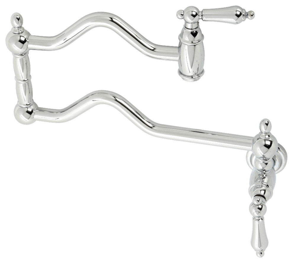 Kingston Brass KS2101AL Heritage Wall Mount Pot Filler, Polished Chrome