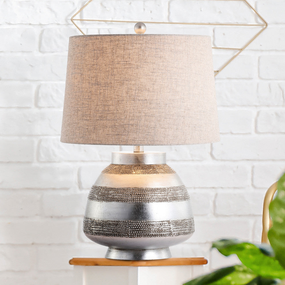Ziggy 24" Resin LED Table Lamp, Antique Silver