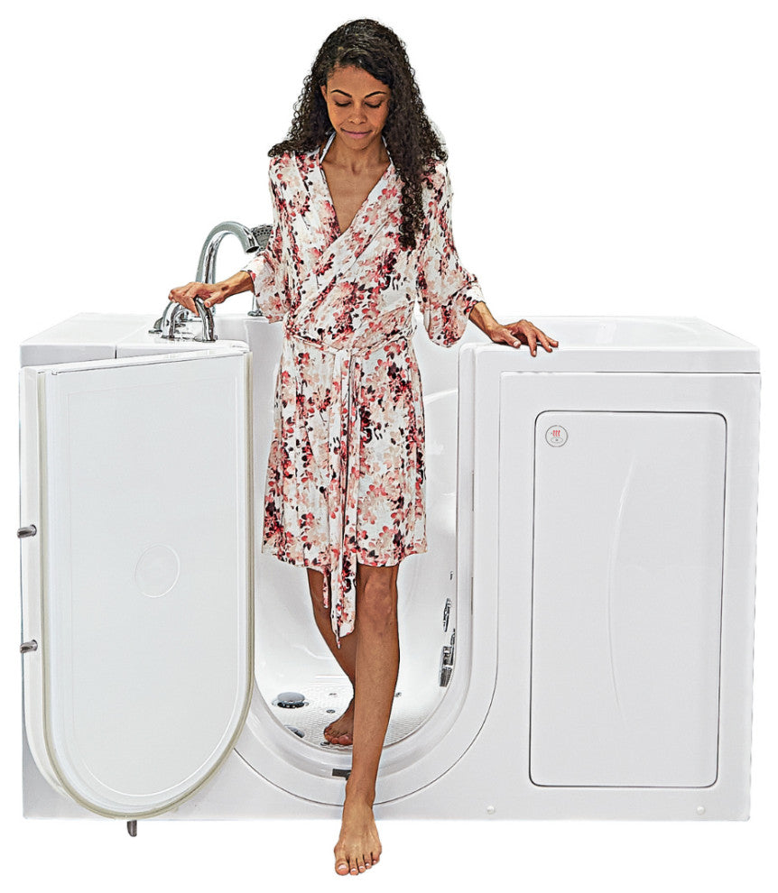 Ella Monaco 32"x52" Acrylic Walk-In-Bathtub, Outswing Door, 5 Piece Faucet