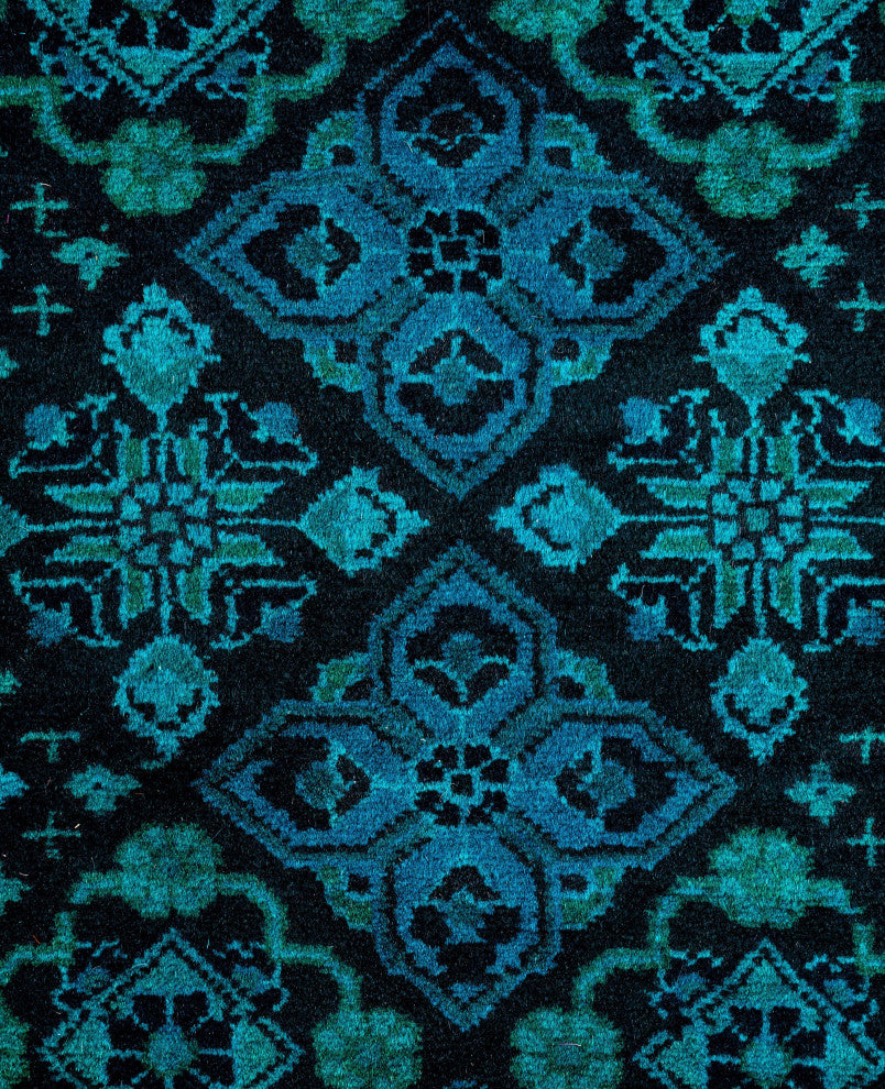 Overdyed One-of-a-Kind Hand-Knotted Area Rug Black, 2' 7" x 10' 1"
