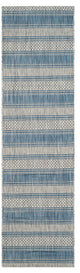 Safavieh Courtyard Cy8464-36812 Striped Outdoor Rug, Grey/Navy, 2'3" X 8'0"