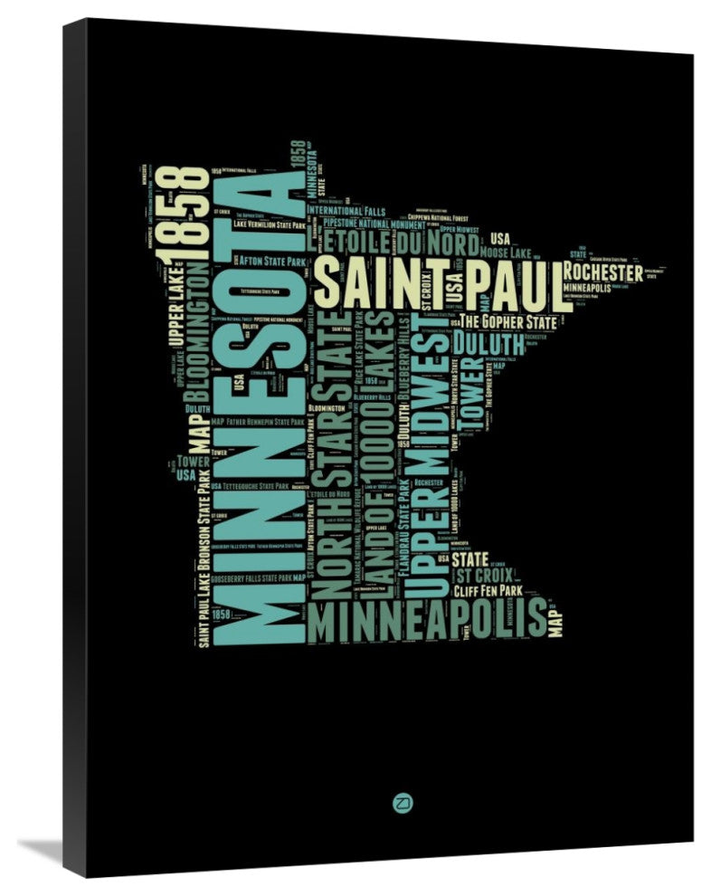 "Minnesota Word Cloud 1" Fine Art Print