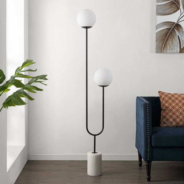 Safavieh Leif Iron And Marble Floor Lamp, Black