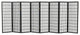 4' Tall Window Pane Shoji Screen, Black, 8 Panels