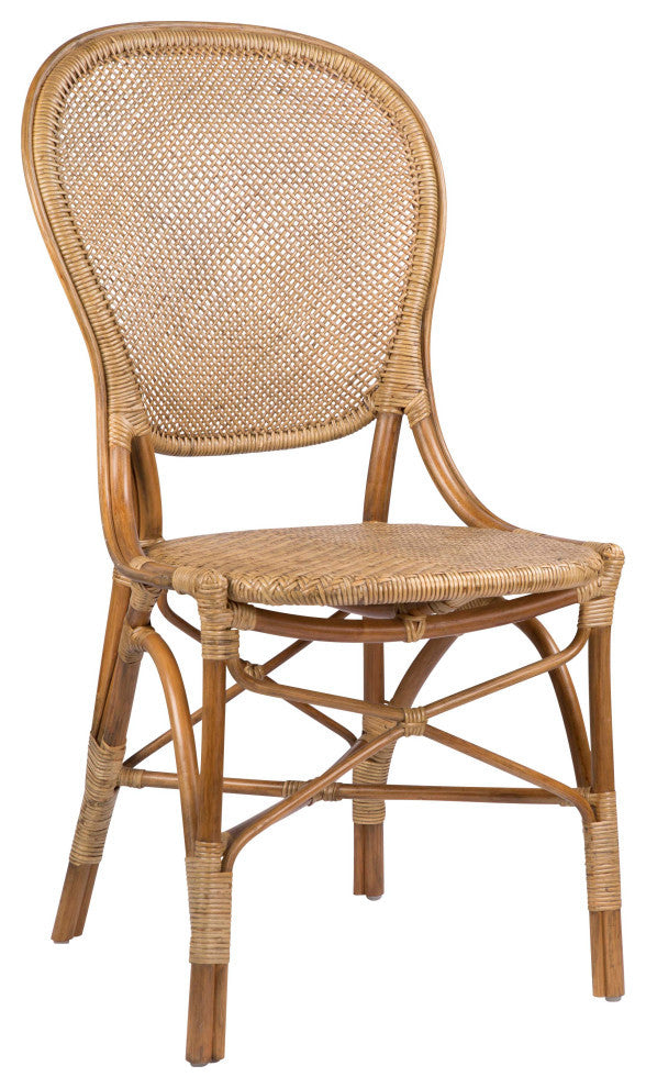 Rossini Rattan Dining Side Chair, Antique