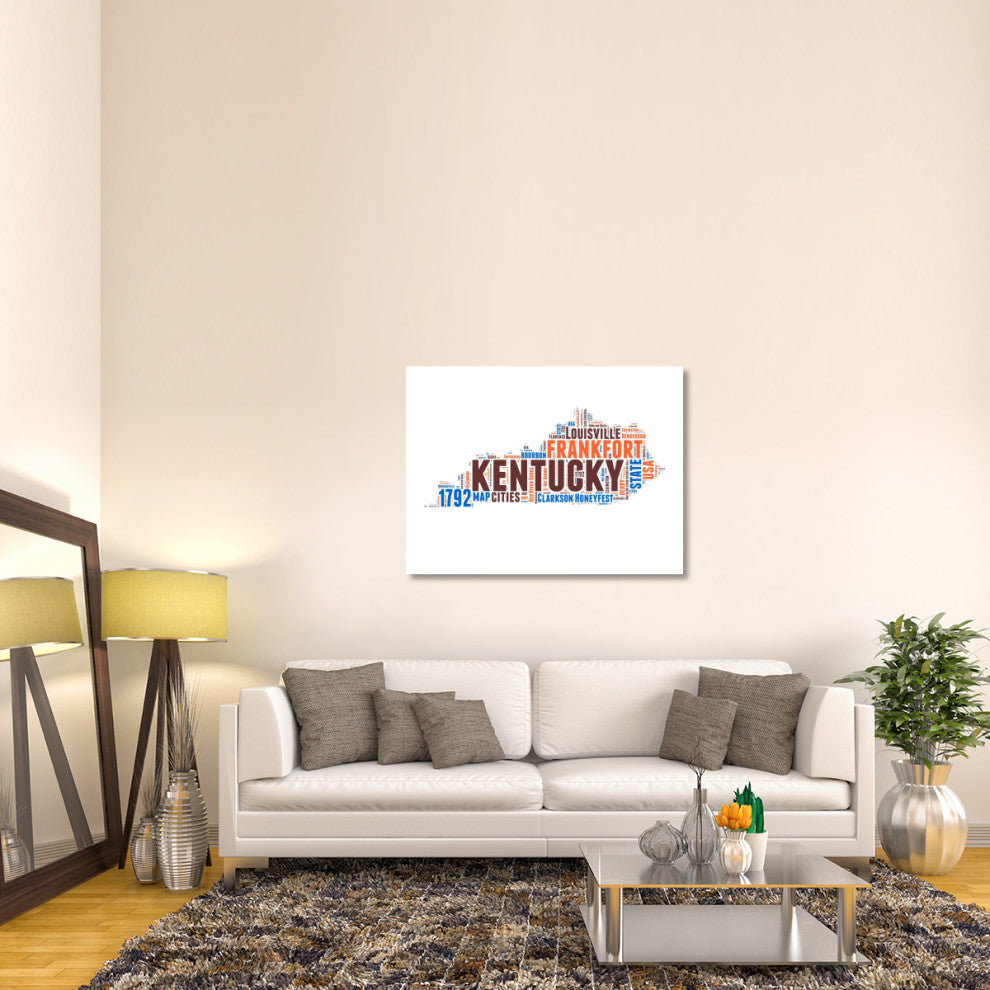 "Kentucky Word Cloud Map" Fine Art Print