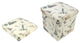 Taupe Vintage-Style Travel Inspired Fabric Ottoman Storage Box, 12"