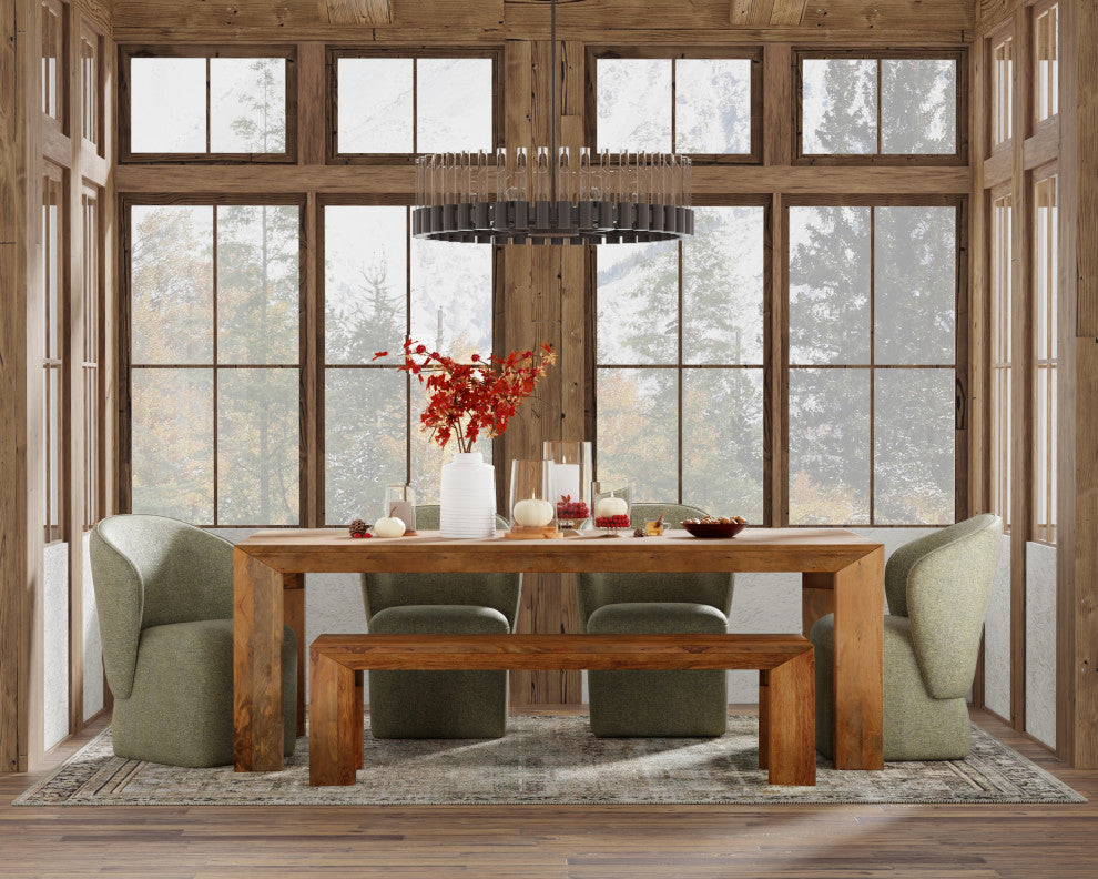 Parker House Crossings Downtown 86 In. Dining Table With 4 Upholstered Chairs
