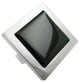 Black Crystal Glass Brushed Nickel Square Manor Knob