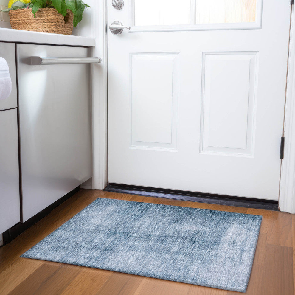 Machine Washable Indoor/Outdoor Chantille ACN1884 Denim 1'8" x 2'6" Rug