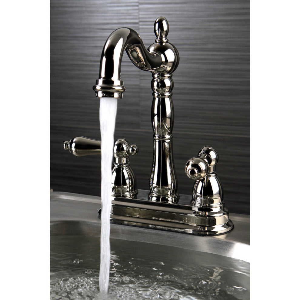 Kingston Brass 4" Centerset Bar Faucet, Polished Nickel