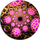 Purple Fractal Flower Design, Abstract Disc Metal Artwork, 23"
