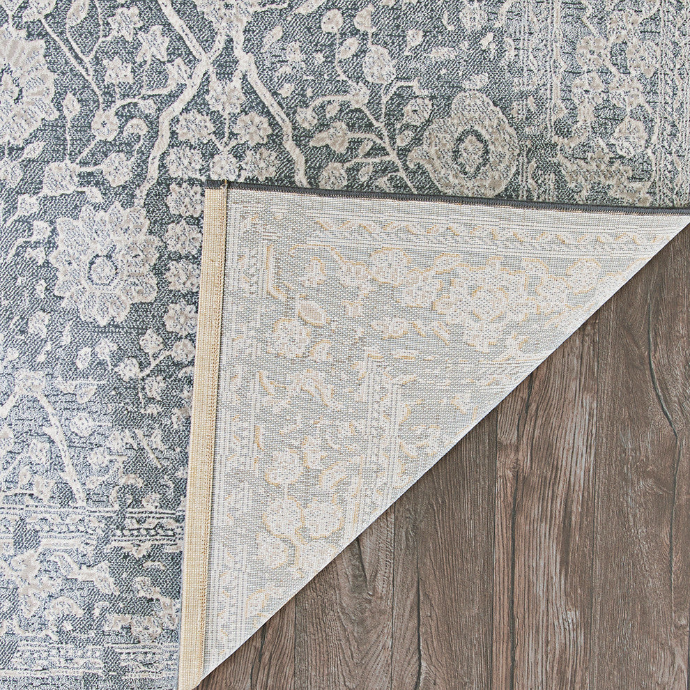 Couristan Marina Lillian Area Rug, Slate Blue-Oyster, 3'11"x5'6"